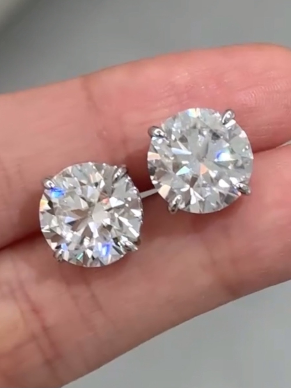 Earrings 5 carat studs custom with screw on backing Babydoll Bling Boutique